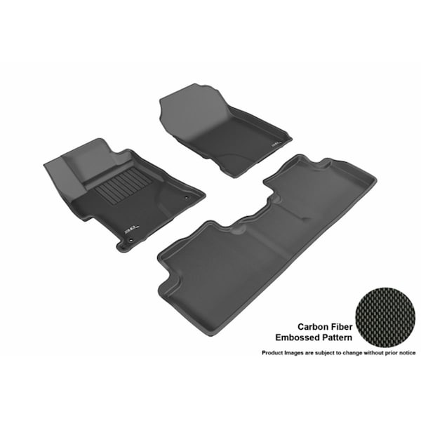 U-Ace 3D Maxpider All 2 Row Custom Fit Kagu Black Floor Mat for 2014-2015 SDN Honda Civic Models L1HD06301509 - main